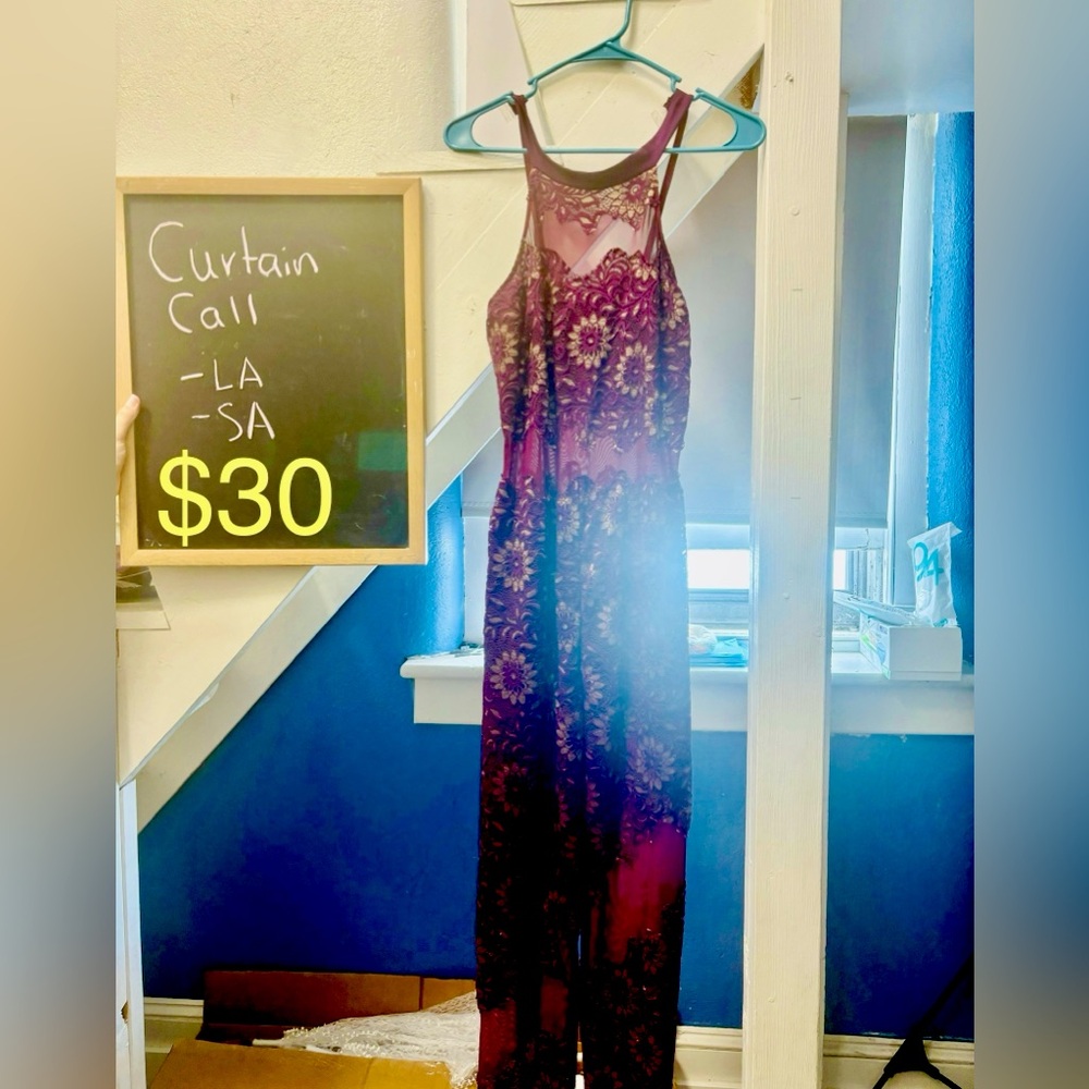 2 curtain call unitards with lace design